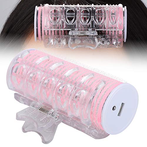 USB de calentamiento instantáneo rodillo de flocado de cerámica rizador portátil flequillo herramienta de peinado rizador mini rizador eléctrico herramienta de peluquería de bricolaje (rosa)