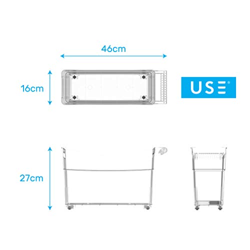 Use Family. Cestas Almacenaje Productos Limpieza con ruedas | Organizador Armario Bajo Fregadero | accesorios para organizador de cocina | Pack de 2 | Fabricado con Material Reciclable