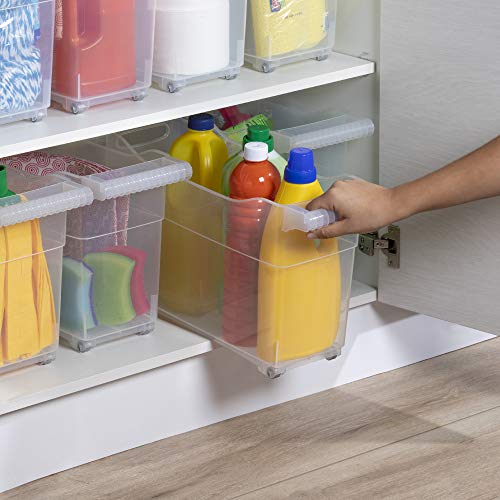 Use Family. Cestas Almacenaje Productos Limpieza con ruedas | Organizador Armario Bajo Fregadero | accesorios para organizador de cocina | Pack de 2 | Fabricado con Material Reciclable