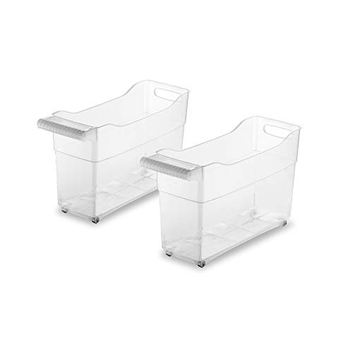 Use Family. Cestas Almacenaje Productos Limpieza con ruedas | Organizador Armario Bajo Fregadero | accesorios para organizador de cocina | Pack de 2 | Fabricado con Material Reciclable