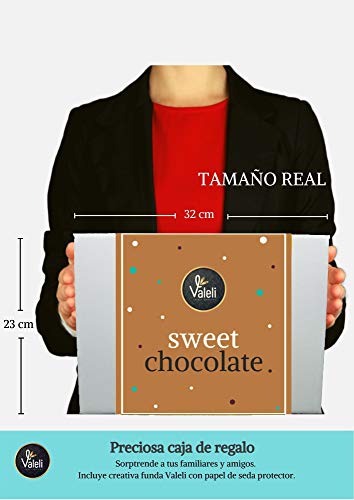 Valeli, Chocolates, Bombones Lindt Lindor y chocolatinas. Caja Regalo Original. Cesta surtido: Día del padre, madre, cumpleaños, enamorados, Navidad; 650gr.