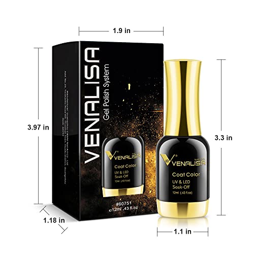 VENALISA Gel Nail Polish, 12ml Deep Violet Brown Coffee Color Soak Off UV LED Nail Gel Polish Nail Art Starter Manicure Salon DIY at Home, 0.43 OZ
