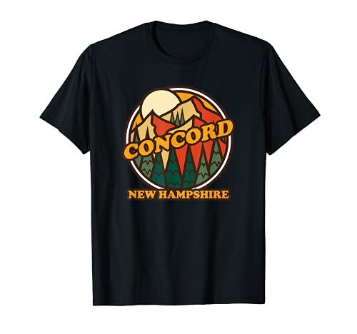Vintage Concord New Hampshire Mountain Senderismo recuerdo impresión Camiseta