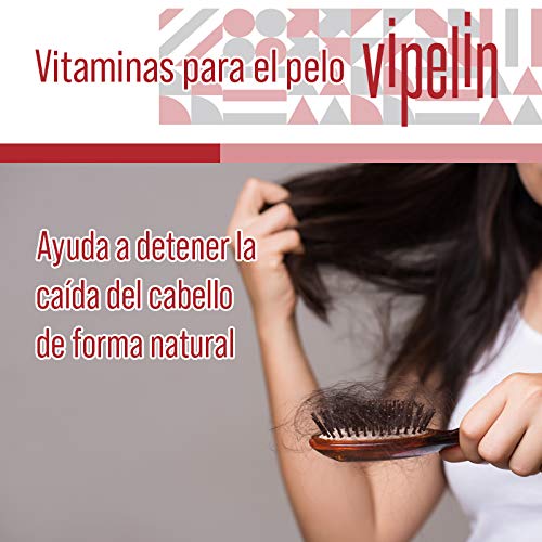 VIPELÍN Woman - 60 cápsulas | Vitaminas para el pelo, tratamiento caída del cabello | Específico para la mujer | Ingredientes 100% naturales | FABRICADO EN ESPAÑA