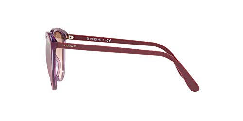 Vogue 0vo5270s Lentes Oscuros, Parte Superior Ciclamen Transparente Lila/Rosa Espejo Plata Grado, 57 para Mujer