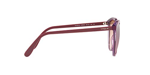 Vogue 0vo5270s Lentes Oscuros, Parte Superior Ciclamen Transparente Lila/Rosa Espejo Plata Grado, 57 para Mujer