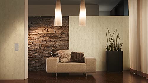 WALLCOVER Papel pintado no tejido beige crema efecto brillo metálico 3D Industrial papel pintado aspecto hormigón beige crema Modern Design estructura unitario aspecto usado papel pintado vinilo