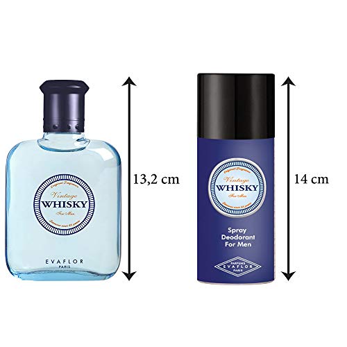 WHISKY VINTAGE • Caja Eau de Toilette 100ML + Desodorante 15OML • Vaporizador • Spray • Perfume para hombre • Regalo• EVAFLORPARIS