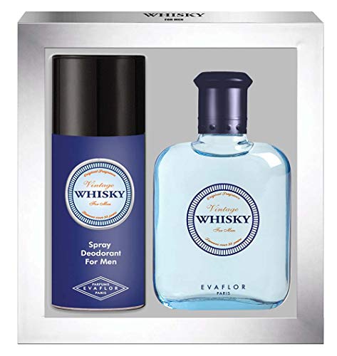 WHISKY VINTAGE • Caja Eau de Toilette 100ML + Desodorante 15OML • Vaporizador • Spray • Perfume para hombre • Regalo• EVAFLORPARIS