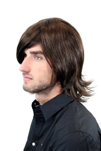 WIG ME UP- Peluca masculina, pelo largo, tipo indie, castaño, GFW893-6