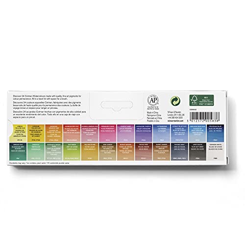 Winsor & Newton acuarela Cotman - Caja de acuarela Sketcher - set de 24 medio godets, colores surtidos