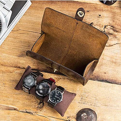 XJJZS 1pc 3 slots watch caja de almacenamiento chic portátil vintage reloj de reloj de reloj de reloj de reloj para regalo (Color : A)