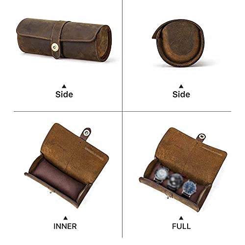 XJJZS 1pc 3 slots watch caja de almacenamiento chic portátil vintage reloj de reloj de reloj de reloj de reloj para regalo (Color : A)