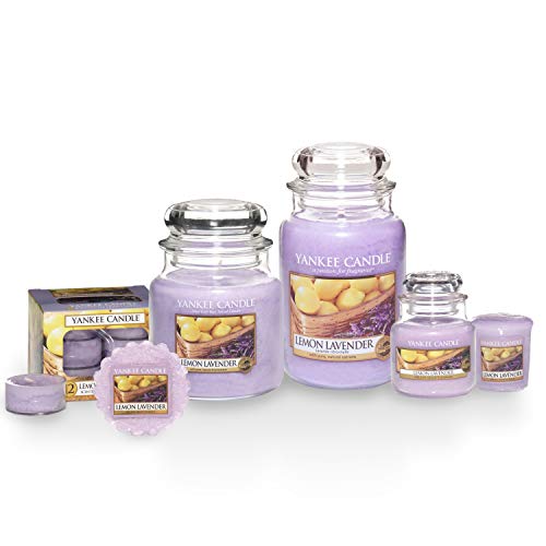Yankee Candle Lemon Lavender Vela Aromática en Frasco Pequeño, Morado, 104g