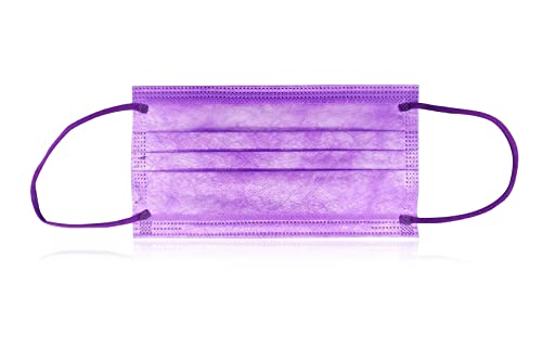 YINHONYUHE Mascarilla Quirúrgica Desechable Homologada, 50 Unidades, Color Morado,CE BFE ≥98%, EN 14683:2019+AC:2019 Type IIR