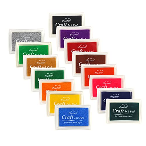YXHZVON Almohadillas De Tinta, 15 Colores Almohadillas de Tinta para Huellas, Craft Ink Pad para Sellos Tinta Sellos Scrapbooking, Tampon Tinta Colores para Niños