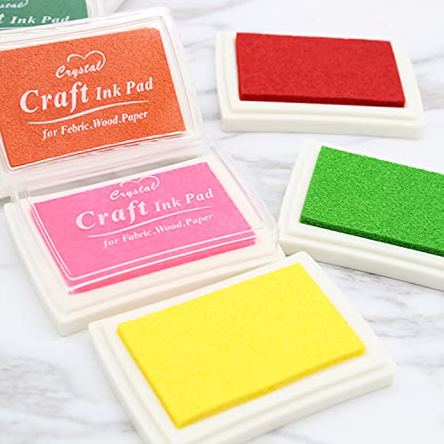 YXHZVON Almohadillas De Tinta, 15 Colores Almohadillas de Tinta para Huellas, Craft Ink Pad para Sellos Tinta Sellos Scrapbooking, Tampon Tinta Colores para Niños