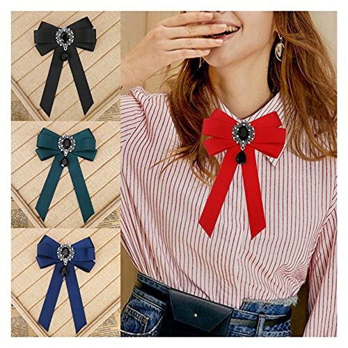 yywl Broche Moda Negro Red Ribbon Arco Broche Rhinestone Cristal Tela Tela Arte Lujo Vestido de Novia Pines Y Broches Regalo para Las Mujeres Broschen & Anstecknadeln (Metallfarbe : Cameo)