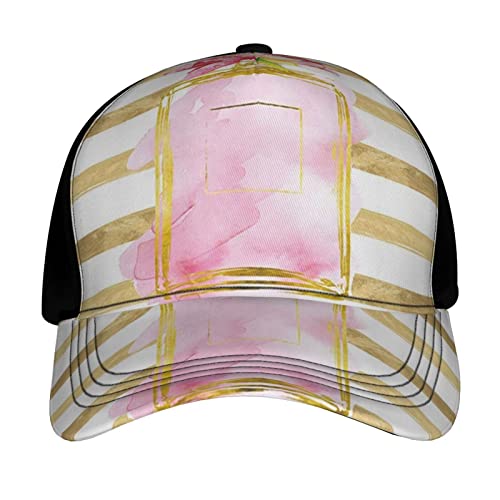 YZHYWJFF Gorra de béisbol con estampado de flores rojas y margaritas blancas para hombres y mujeres, sombrero ajustable - Unisex Four Seasons Sun Hat, Perfume de moda, Talla única