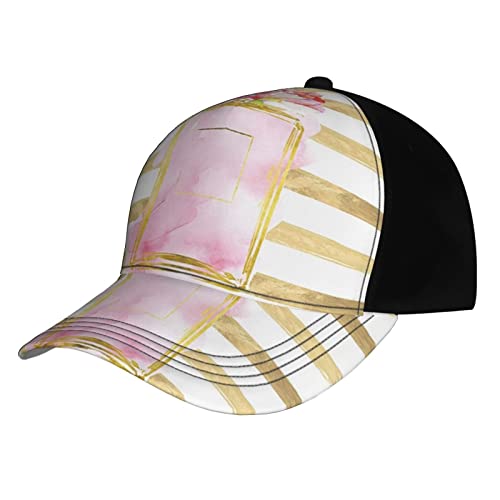 YZHYWJFF Gorra de béisbol con estampado de flores rojas y margaritas blancas para hombres y mujeres, sombrero ajustable - Unisex Four Seasons Sun Hat, Perfume de moda, Talla única