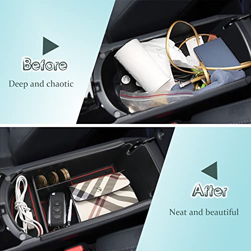 ZCLINKO T*oyota C-HR 2016-2021 Caja de Almacenamiento para Apoyabrazos, Consola Central Organizador Bandeja Storage Box Auto Interior Accesorios(Rojo)