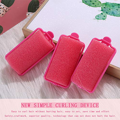 ZEVONDA Rodillos de Esponja de Espuma para el Cabello 18-28 Piezas - Herramientas de Rulos de Esponja Suave para Mujeres y Niños Peinado de Bricolaje (Rosa), 3.6 * 6.7CM / 18 piezas