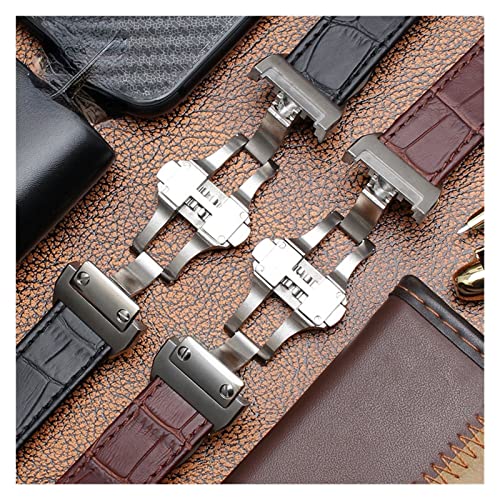 Zhong Ying Hebilla de Reloj de Acero Inoxidable Compatible con Cartier Santos 100 Cinturón de cinturón con Hebilla Plegable Mariposa Cierre de Mariposa Santos Reloj Correa 18 21mm (Color : 18mm)