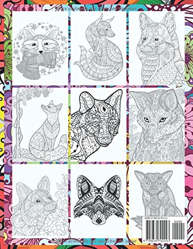 Zorro y flores - Libro de colorear para adultos