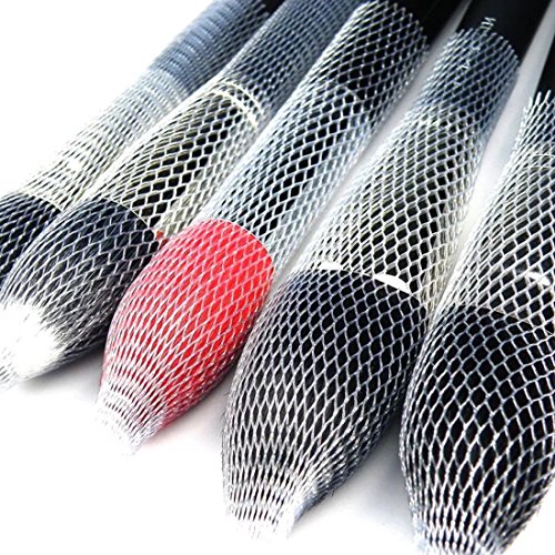 10 pcs blanco Make Up Pinceles de maquillaje, diseño guardias protectores de la mayoría de malla color Red