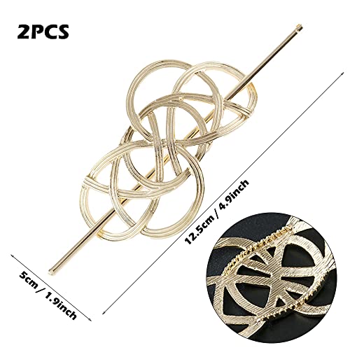 2 Piezas Horquilla en Forma de Metal, Horquillas Vintage para Mujer, Pinza de Pelo Celta, Horquilla Estilo Vintage, Retro Pinzas para el Cabello, Para Bodas, Invitados, Fiestas, Oficinas, Trabajo