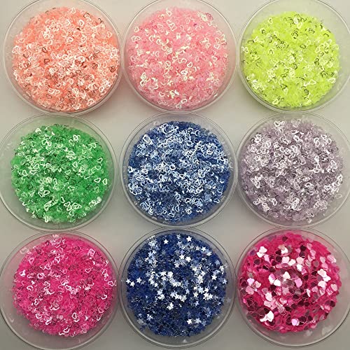 20g Transparente Brillante 3-5mm Mix Star Heart Ciruela Lentejuelas sueltas Pailletters para manicura de uñas / costura / decoración de bodas Confet-Dual Circle AB Black