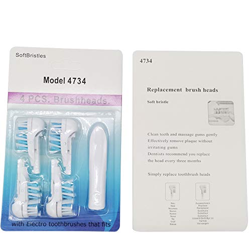 4 cabezales de repuesto para cepillo de dientes con pilas para cerdas suaves completas Oral B Dual Clean