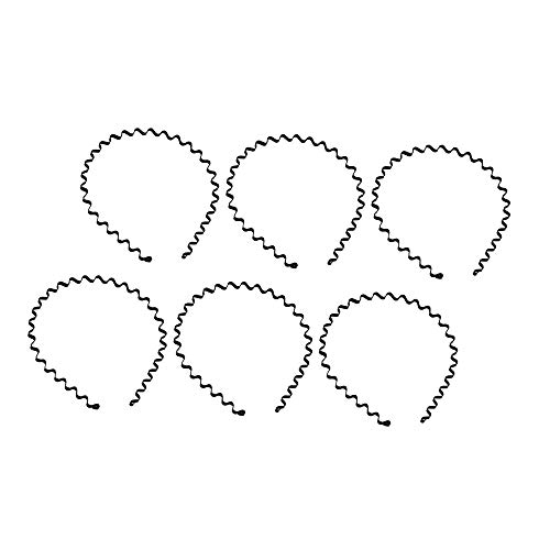 6 PCS Black Metal Hair Band Accesorios para el cabello Hair Wave Diadema para hombre mujer