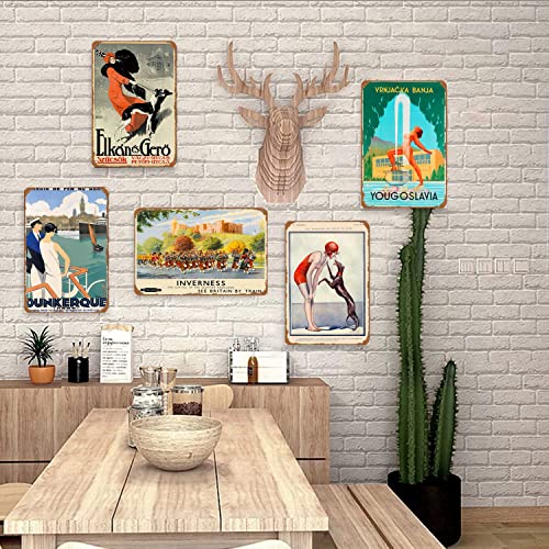 ABLERTRADE Cartel de metal de la placa de la pared del cartel de Odessa Ucrania URSS URSS Vintage Russian Travel Advertisement Art Print Home Bar Decor 20x30cm