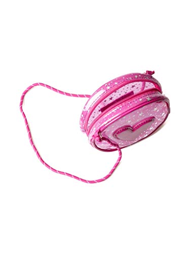 Agatha Ruiz de la Prada Bandolera Bolso Redondo Infantil Glitter rosa con corazón