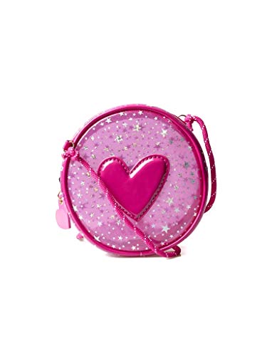 Agatha Ruiz de la Prada Bandolera Bolso Redondo Infantil Glitter rosa con corazón