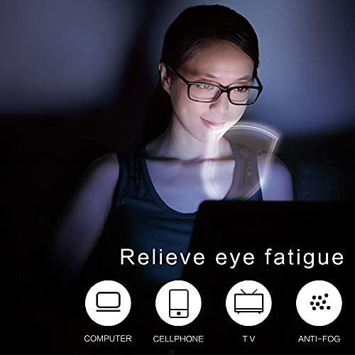 Amazon Brand – Hikaro Lentes Anti Luz Azul, Lentes con Montura Cuadrado Anti Fatiga, Lentes de Hombres/Mujeres para usar con la Computadora/Videojuegos/TV/Teléfonos