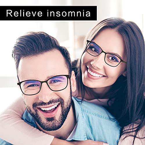Amazon Brand – Hikaro Lentes Anti Luz Azul, Lentes con Montura Cuadrado Anti Fatiga, Lentes de Hombres/Mujeres para usar con la Computadora/Videojuegos/TV/Teléfonos