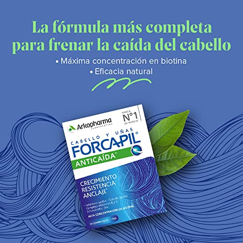 Arkopharma Forcapil Anticaída 30 Comprimidos, Ayuda a Reducir Caída del Cabello, Crecimiento, Resistencia y Anclaje, Alta Concentración en Biotina, Complemento Alimenticio