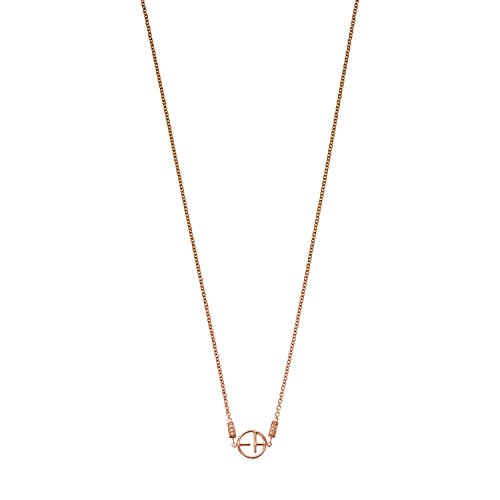 Armani Damen-collar 925 de plata chapado en oro con circonita rosa parte de 45 cm - EG3197221