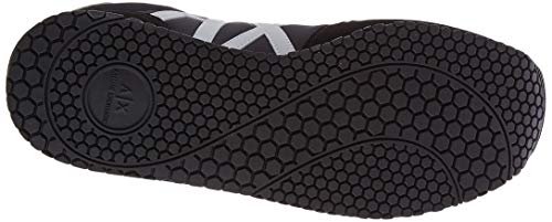 Armani Exchange Micro Suede Multicolor Sneakers, Zapatillas Hombre, Black White, 40 EU