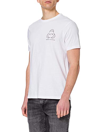 Armani Exchange Organic and Recycled Cotton White T-Shirt Camiseta, Blanco, XS para Hombre