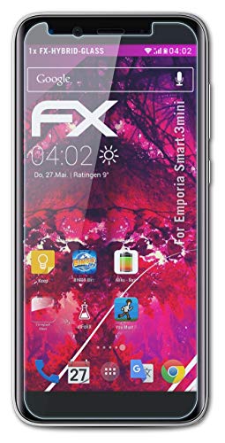 atFoliX Lámina Protectora de plástico Cristal Compatible con Emporia Smart.3mini Película Vidrio, 9H Hybrid-Glass FX Protector Pantalla Vidrio Templado de plástico