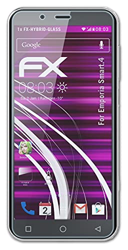 atFoliX Lámina Protectora de plástico Cristal Compatible con Emporia Smart.4 Película Vidrio, 9H Hybrid-Glass FX Protector Pantalla Vidrio Templado de plástico