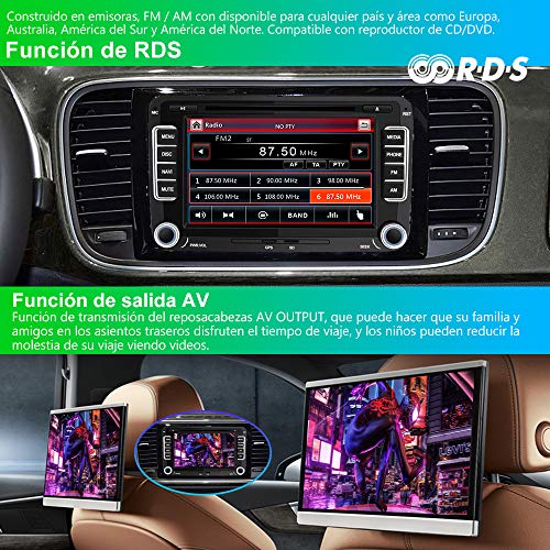 AWESAFE Radio Coche 7 Pulgadas con Pantalla Táctil 2 DIN para Volkswagen, Autoradio para VW Passat Transporter Polo Seat Altea Skoda Jetta Touran Caddy Sharan y Muchos Modelos de VW