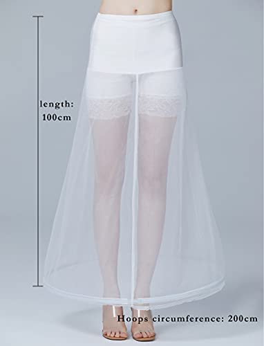 BEAUTELICATE Enaguas Largo Mujer Cancán Crinolina Vintage Petticoat Rockabilly para Vestido Novia Bodas (M,38-42)