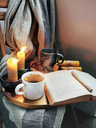 BeeIT 5 velas de cera de abeja pura enrolladas a mano con velas de cera de abeja natural