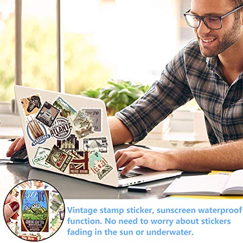 BETOY Etiquetas de Viaje Vintage Pegatinas de Equipaje 50 Pcs Sticker Pack Arquitectura Retro para Equipaje Macbook Motocicleta Bicicleta Escritorio de Pared - (Color)