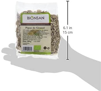 Bionsan Pipas de Girasol Peladas Naturales | Ecológicas | 6 Bolsas de 250 g | Total: 1500 gr.