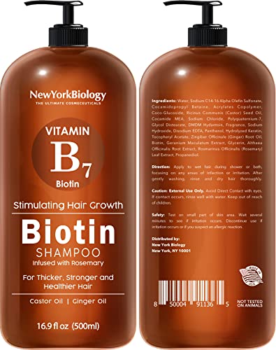 Biotin Champú y Acondicionador Set para Crecimiento y Adelgazamiento del Cabello – Fórmula Espesante para Tratamiento de Pérdida de Cabello – Para Hombres y Mujeres – Anti Caspa - 500 ml